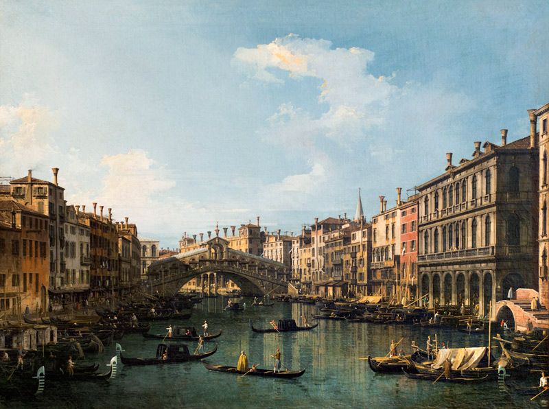 Die Rialtobrücke von Süden from Giovanni Antonio Canal (Canaletto)