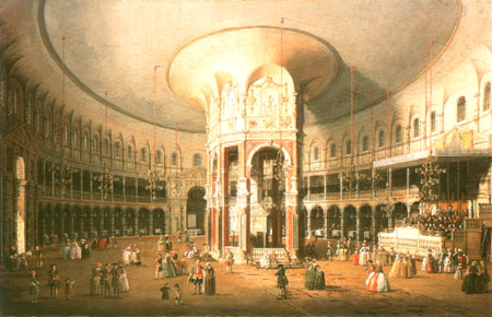 Das Innere der Rotunde des Ranelagh House in London from Giovanni Antonio Canal (Canaletto)