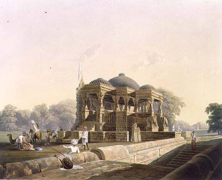 Ancient Temple at Hulwud, from Volume I of 'Scenery, Costumes and Architecture of India', painted by from Captain Robert M. Grindlay