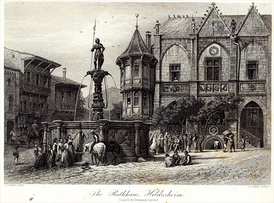 The Rathhaus, Hildesheim; engraved by J.J. Crew, printed Cassell & Company Ltd from Carl Friedr.Heinrich Werner