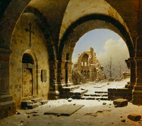 Cloister Ruins in Winter