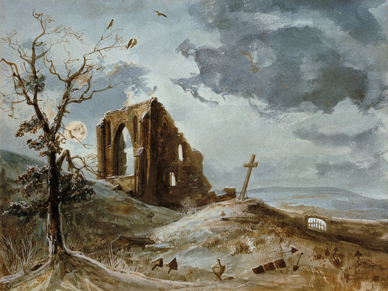 Mondnacht über Ruine Eldena from Carl Gustav Carus