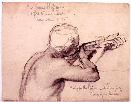An Arab with a Musket, study for 'The Swooping Terror of the Desert' cil on from Carl Haag