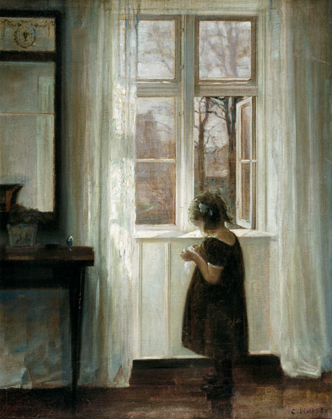 Kleines Mädchen an einem Fenster from Carl Holsoe