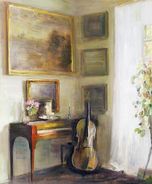 Interior with Cello and Spinet from Carl Holsoe