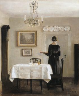 Interior with Lady Carrying Tray,c.1905 (oil on canvas)