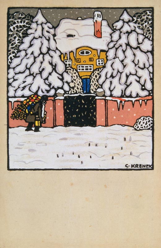 Christmas card of the Wiener Werkstätten, No.629 from Carl Krenek