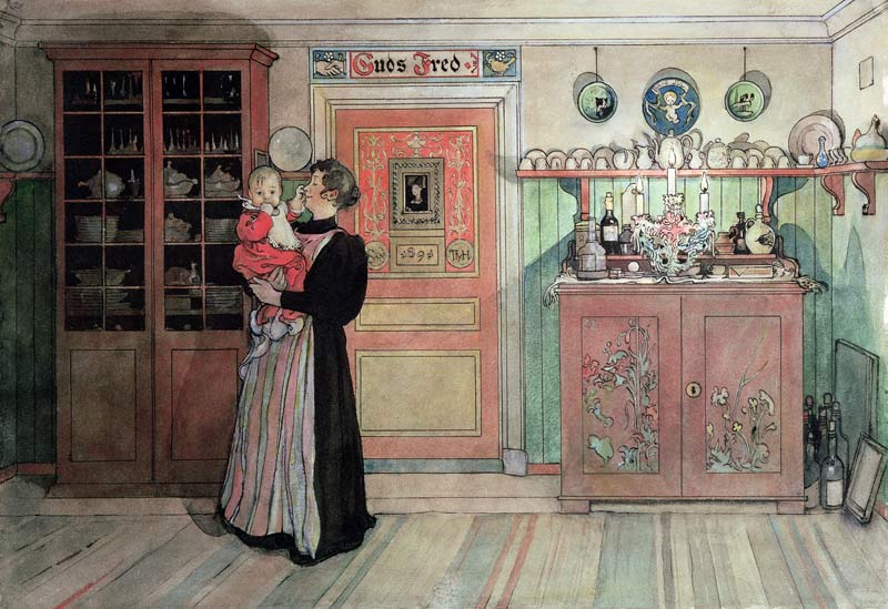 Between Christmas and New Year, from 'A Home' series from Carl Larsson