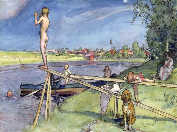 A Pleasant Bathing Place, from 'A Home' series from Carl Larsson