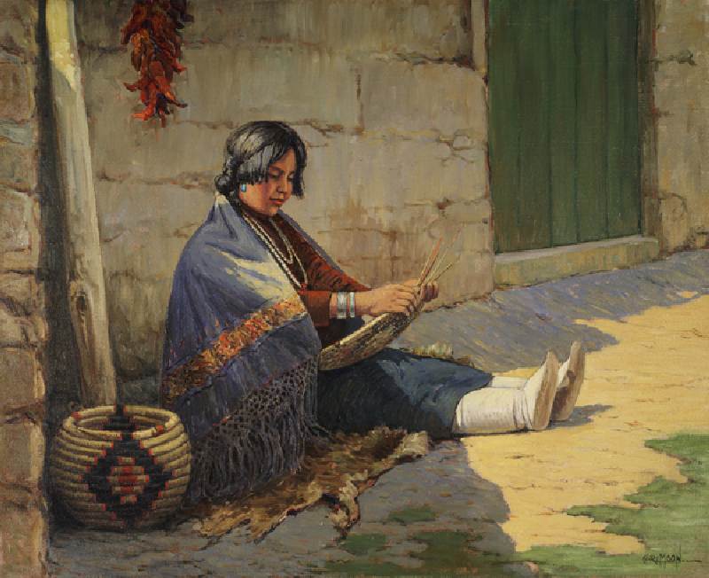 Hopi basket-maker (oil on canvas) from Carl Moon