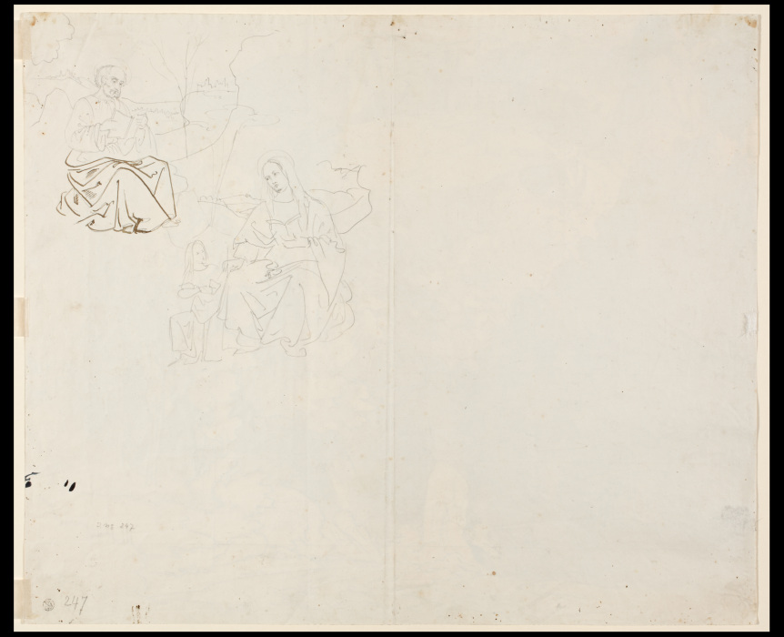 Studien nach Fresken, der Heilige Hieronymus und der Evangelist Matthäus mit dem Engel from Carl Philipp Fohr