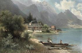Landscape at Lake Kochelsee, Bavaria (oil on canvas)