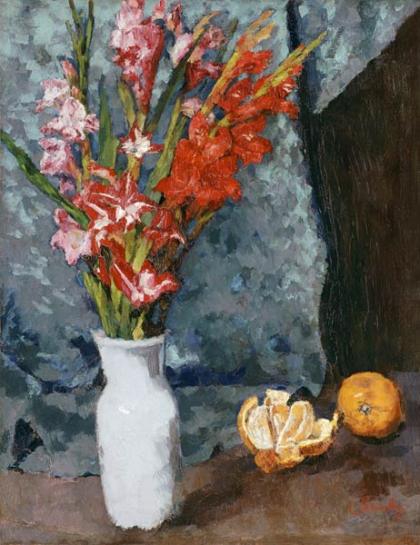 Gladiolen und Apfelsinen from Carl Schuch