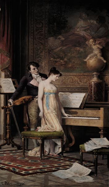 The Duet (mezzotint) from Carl Schweninger