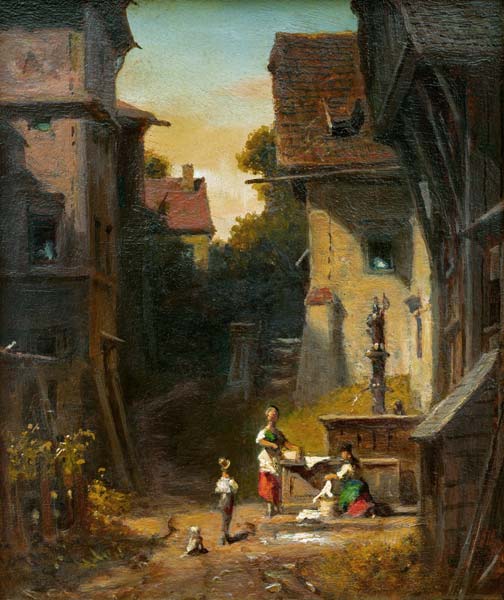 Spitzweg / At the City Well / c. 1865 from Carl Spitzweg