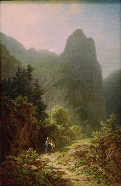 C.Spitzweg, Bergschüler am Ammerg.Kofel from Carl Spitzweg