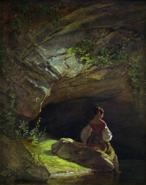 Spitzweg / Girl at the Grotto / Painting from Carl Spitzweg