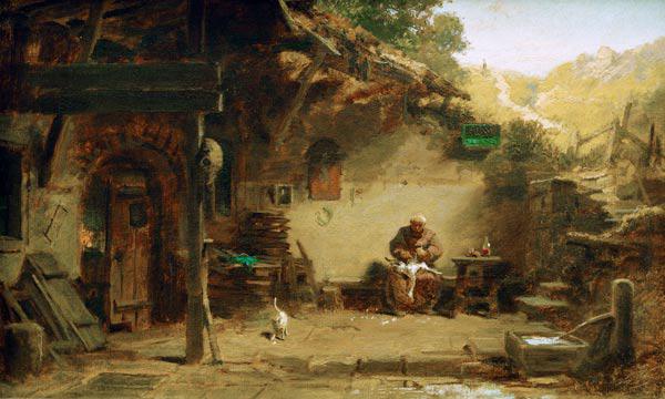 Old Monk Plucking Goose / C.Spitzweg