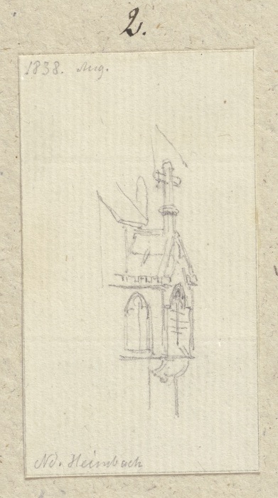 Bildstock an der Außenseite eines Kirchbaus in Niederheimbach from Carl Theodor Reiffenstein