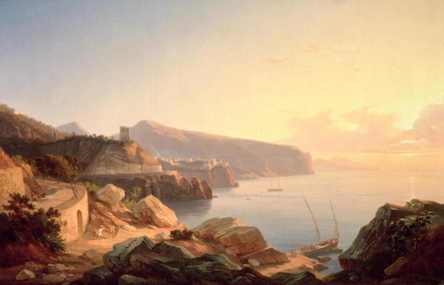 The Gulf of Sorrento, near Vico, c.1855 (oil on canvas) from Carl Wilhelm Götzloff