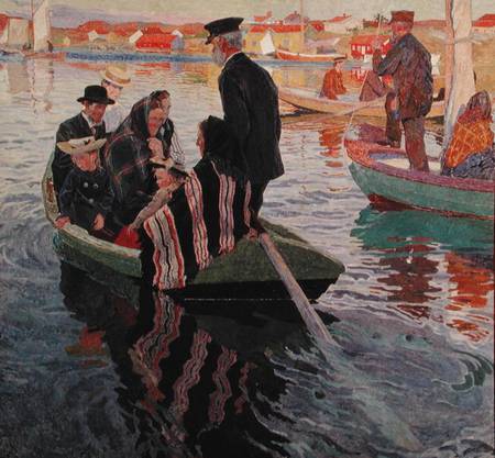 Church Goers in a Boat from Carl Wilhelmson