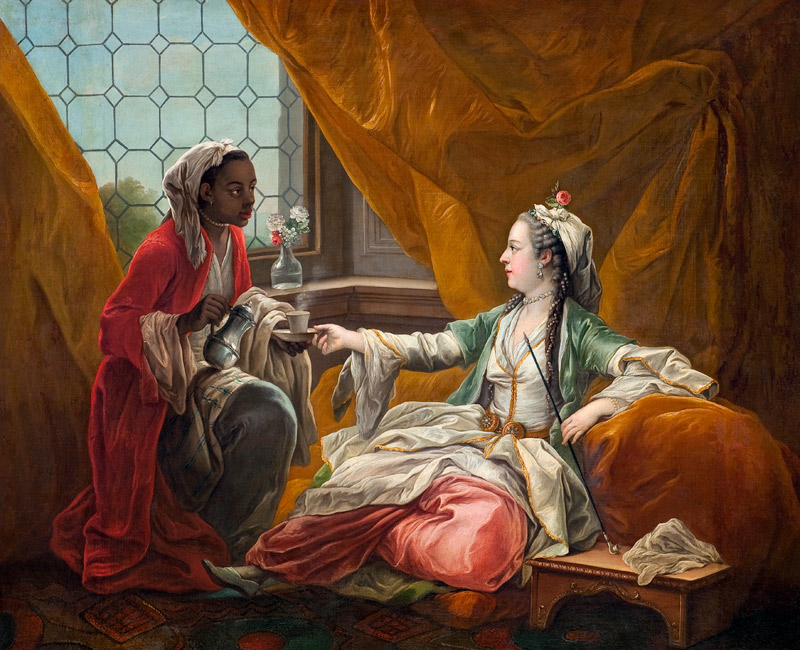 Sultana being offered coffee by a servant from Carle van Loo