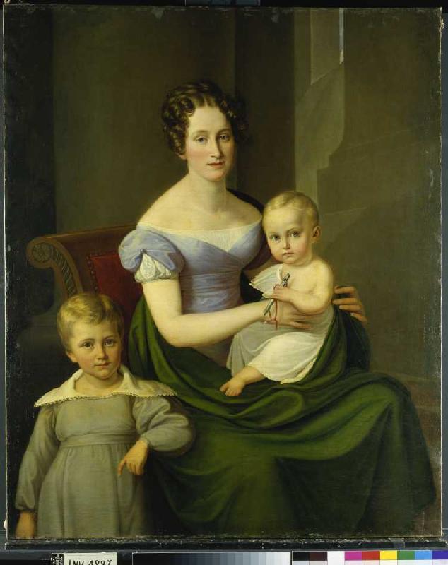 Bildnis der Caroline du Fay mit ihren zwei ältesten Kindern. from Carl Wilhelm Tischbein