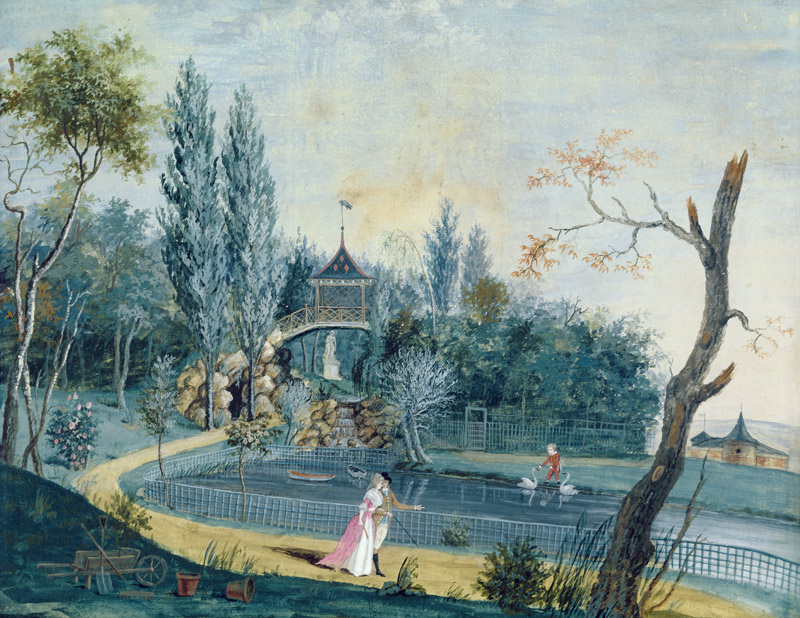 The Lake and Chinese Pavilion in the Park at Le Raincy, c.1754-93 (gouache on paper) from Carmontelle