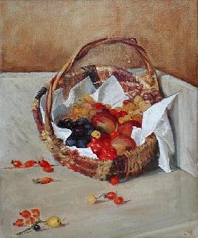 Basket of Fruit (oil on canvas) 