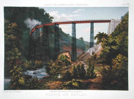 Railway Bridge at Metlac, from 'Album of the Mexican Railway' by Antonio Garcia Cubas from Casimior Castro