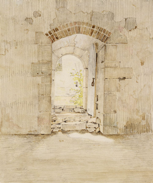 Entrance Gate to the Royal School in Meissen (pencil and w/c on paper) from Caspar David Friedrich