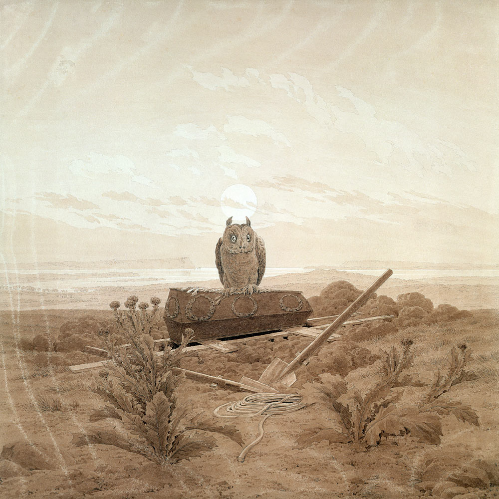 Landschaft mit Grab, Sarg und Eule from Caspar David Friedrich