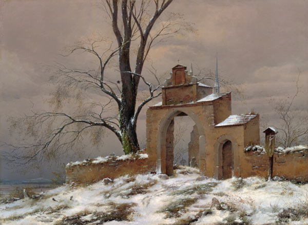 Einsames Friedhofstor im Winter from Caspar David Friedrich