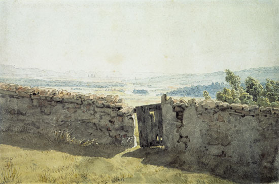 Landschaft mit zerfallener Mauer from Caspar David Friedrich