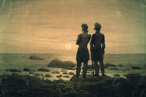 Zwei Männer bei Mondaufgang am Meer from Caspar David Friedrich