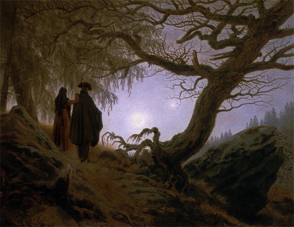 Mann und Frau den Mond betrachtend from Caspar David Friedrich