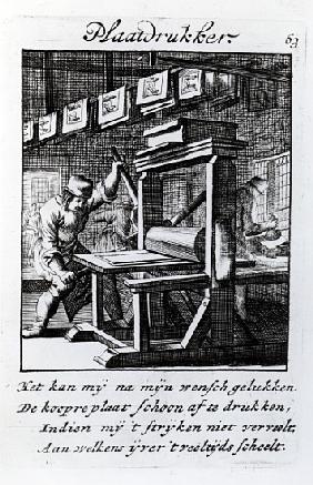 The Copper-plate Engraver, from ''Iets voor Allen'' a book of trades Abraham van St. Clara