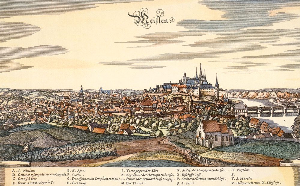 Meißen, Stadtansicht from Caspar Merian