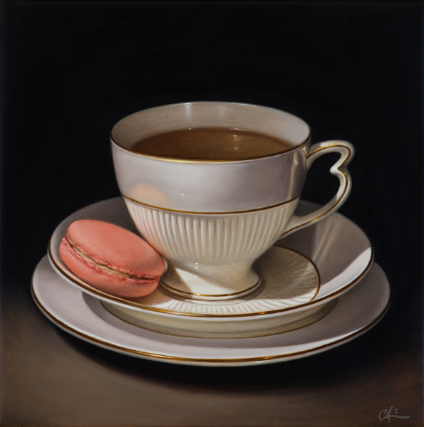 Teascape with Strawberry Macaron from Catherine  Abel