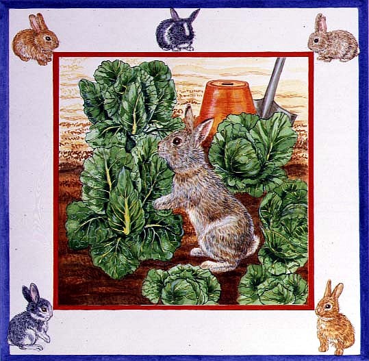 A Rabbit in the Cabbage Patch (w/c on paper)  from Catherine  Bradbury