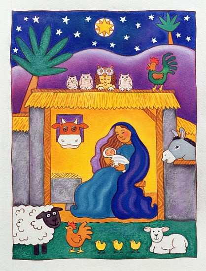 A Farmyard Nativity, 1996 (w/c)  from Cathy  Baxter
