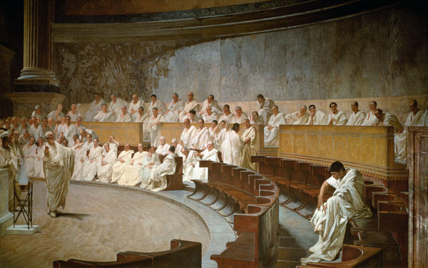 Cicero beschuldigt Catilina im Senat der Verschwörung from Cesare Maccari