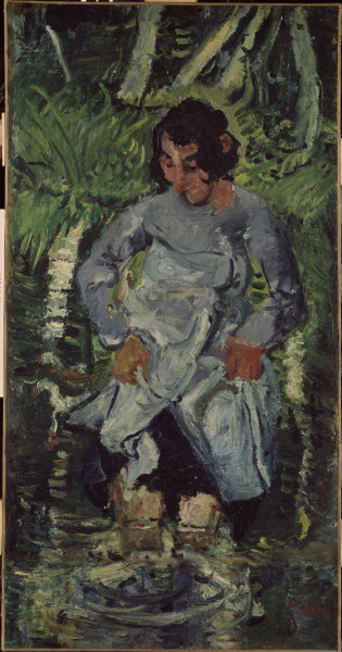 Woman stepping into the water from Chaim Soutine