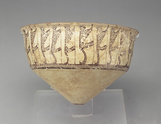Conical bowl with a leopard design, 3500-3000 BC from Chalcolithic