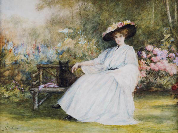 Lady and her Dog at Corsham Court from Charles A. Sellar
