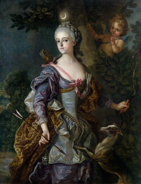 Luise Henriette Wilhelmine von Anhalt-Dessau (1750-1811) as Diana from Charles Amédée Philippe van Loo