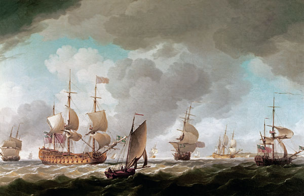 An English Vice-Admiral of the Red and his Squadron at Sea from Charles Brooking