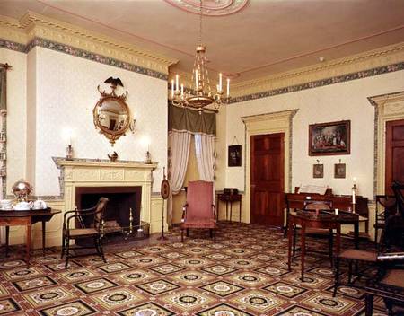 Drawing room at the Harrison Gray Otis House, Boston 1795, Probably designed from Charles  Bulfinch