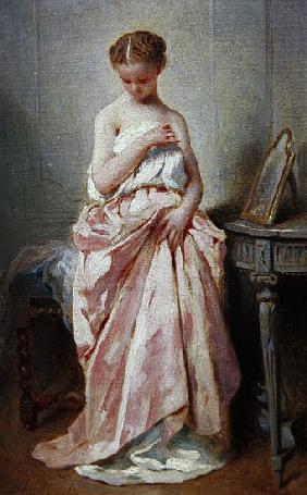 Girl in a pink dress