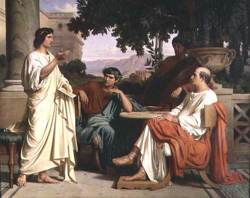 Horace, Virgil and Varius at the house of Maecenas from Charles Francois Jalabert
